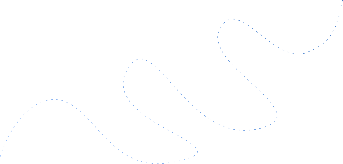 Blue artistic decorative sinuous dotted line.